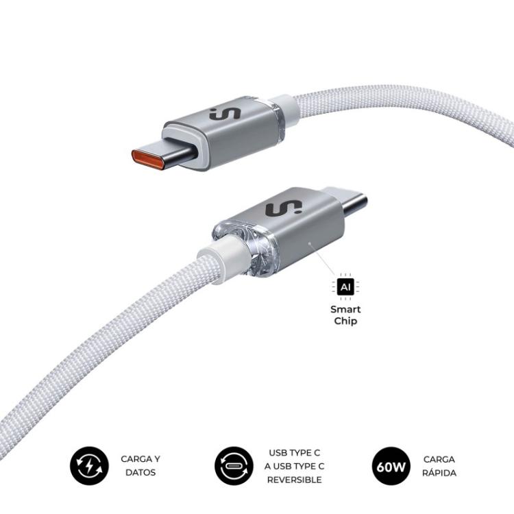 SUBBLIM - CABLE OPTIMUS 60W C-C 1m WHITE