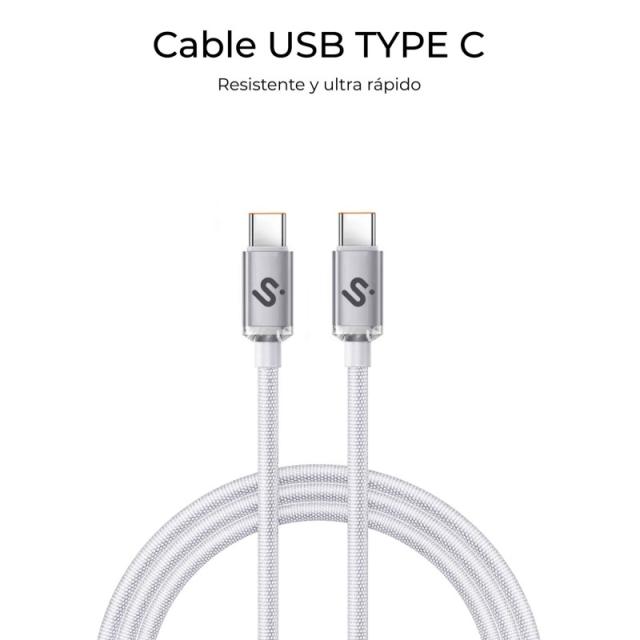 SUBBLIM - CABLE OPTIMUS 60W C-C 1m WHITE