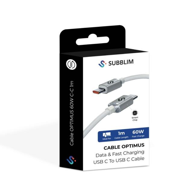 SUBBLIM - CABLE OPTIMUS 60W C-C 1m WHITE