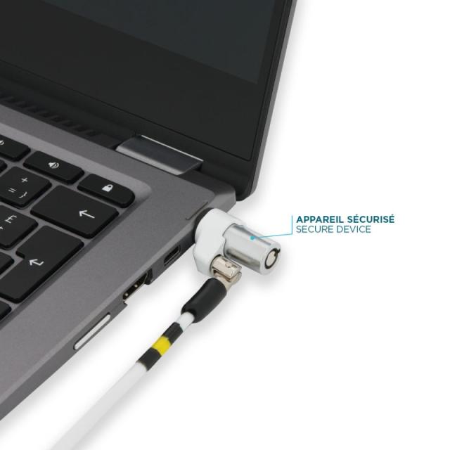 Mobilis - 001325 cable antirrobo Blanco 1,8 m