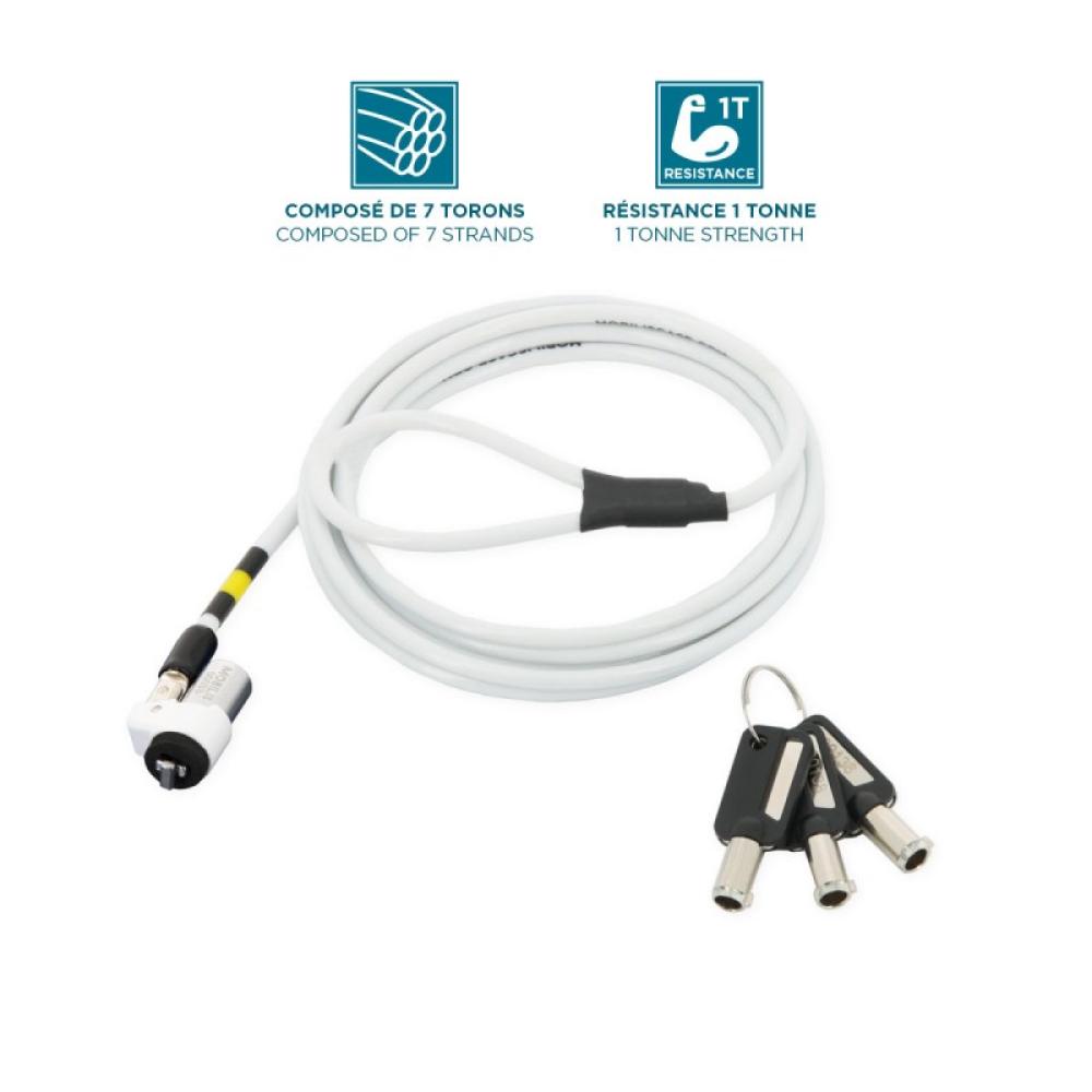 Mobilis - 001325 cable antirrobo Blanco 1,8 m