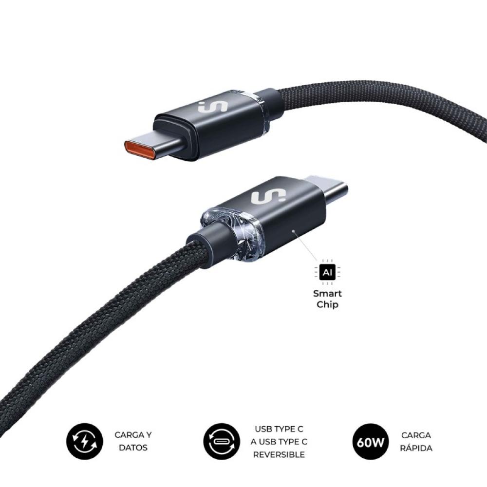 SUBBLIM - CABLE OPTIMUS 60W C-C 1m BLACK