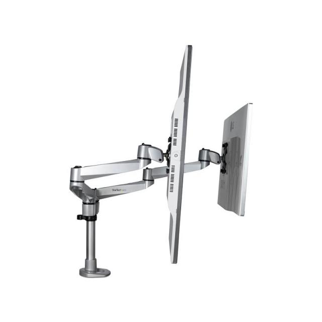 StarTech.com - Brazo Articulado Prémium para Dos Monitores de hasta 30" - Soporte VESA de Altura Ajustable - Montaje Mordaza/Oja
