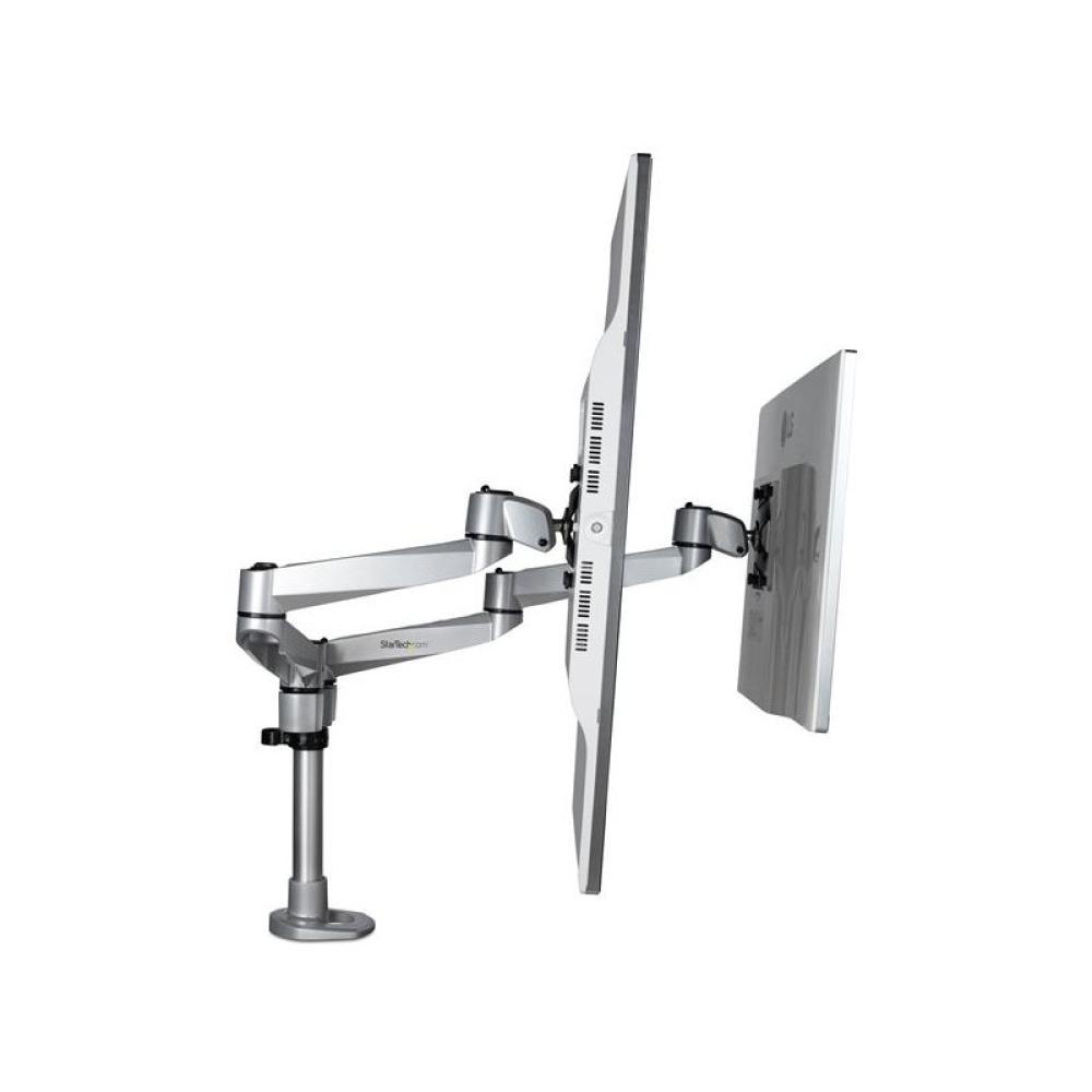 StarTech.com - Brazo Articulado Prémium para Dos Monitores de hasta 30" - Soporte VESA de Altura Ajustable - Montaje Mordaza/Oja