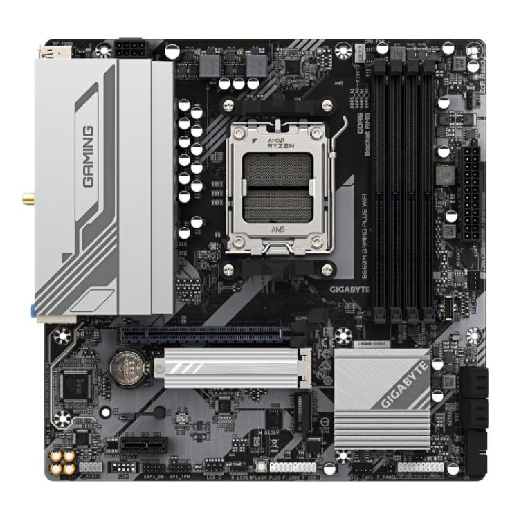 GIGABYTE - B650M GAMING PLUS WIFI Placa base - Procesadores AMD Ryzen 9000, VRM de 5+2+2 fases, hasta 8000 MHz DDR5, 2xPCIe 4.0