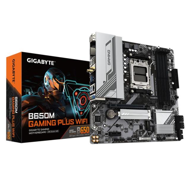 GIGABYTE - B650M GAMING PLUS WIFI Placa base - Procesadores AMD Ryzen 9000, VRM de 5+2+2 fases, hasta 8000 MHz DDR5, 2xPCIe 4.0
