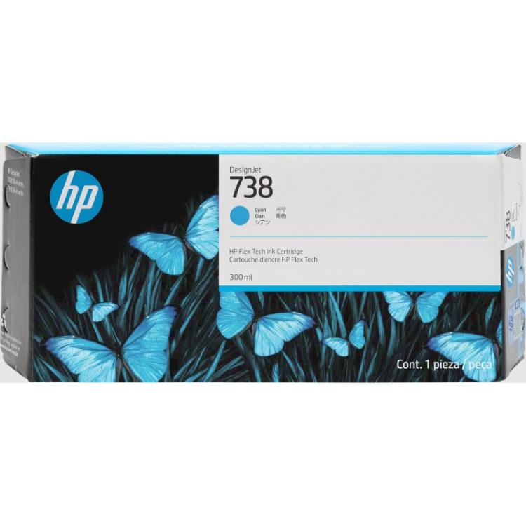HP - Cartucho de tinta cian DesignJet 738 de 300 ml