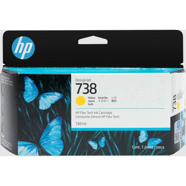 HP - Cartucho de tinta amarilla DesignJet 738 de 130 ml