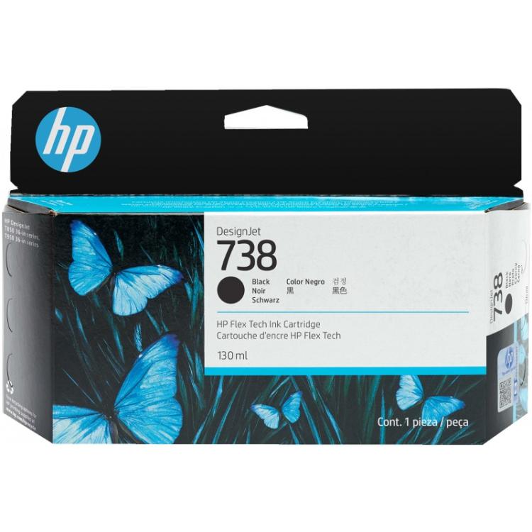 HP - Cartucho de tinta negra DesignJet 738 de 130 ml