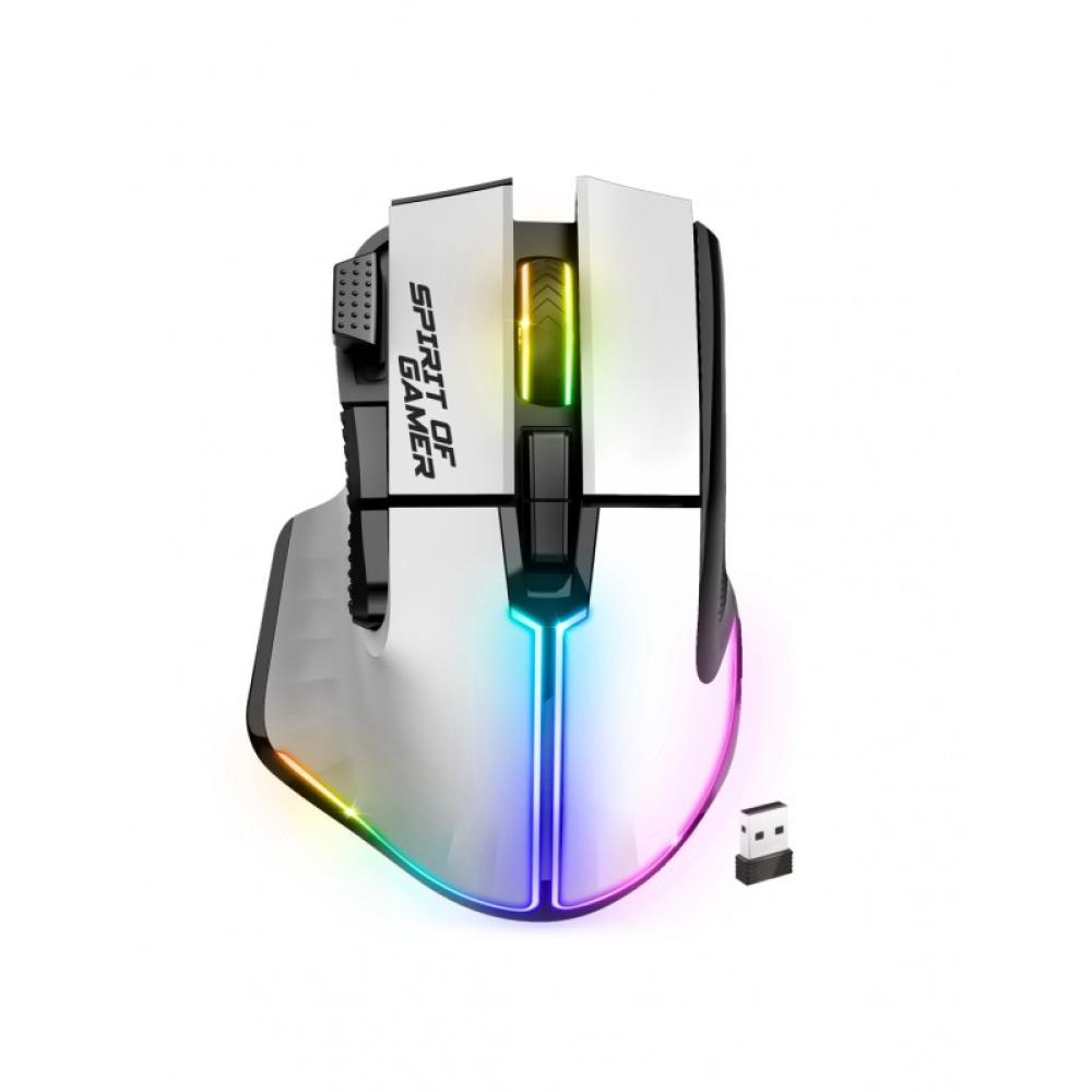 Spirit of Gamer - PRO M5 ARTIC WIRELESS ratón Juego mano derecha RF Wireless + Bluetooth + USB Type-C Óptico 8000 DPI
