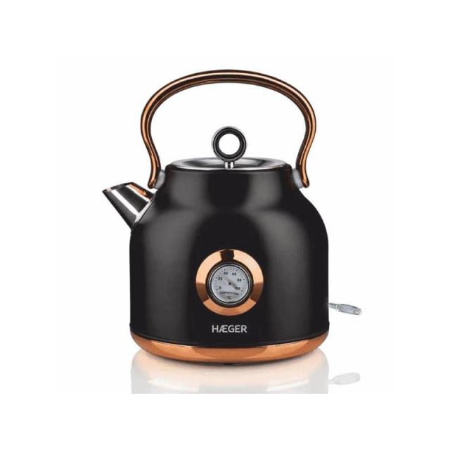 Haeger - EK-22B.024A tetera eléctrica 1,7 L 2200 W Negro, Oro