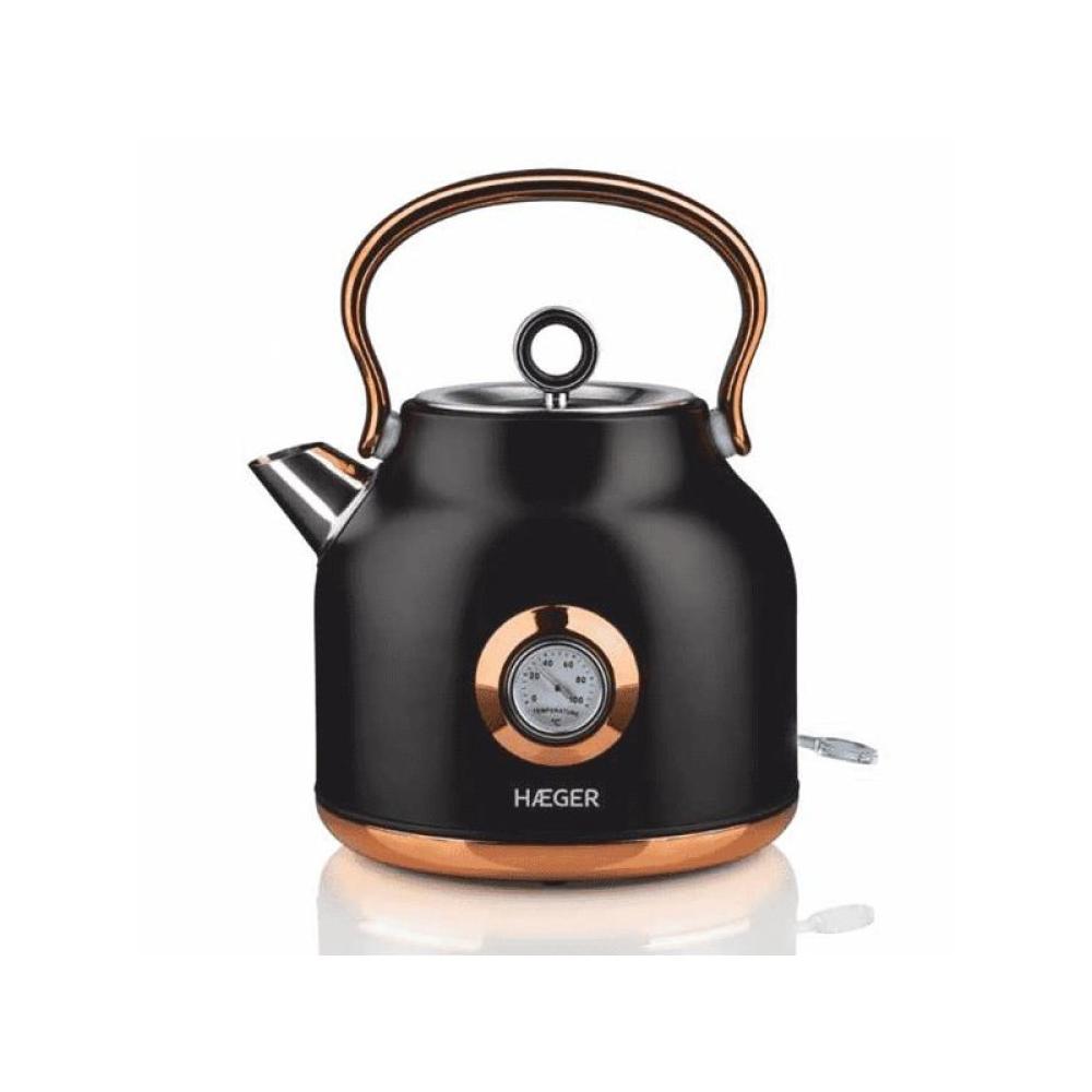 Haeger - EK-22B.024A tetera eléctrica 1,7 L 2200 W Negro, Oro
