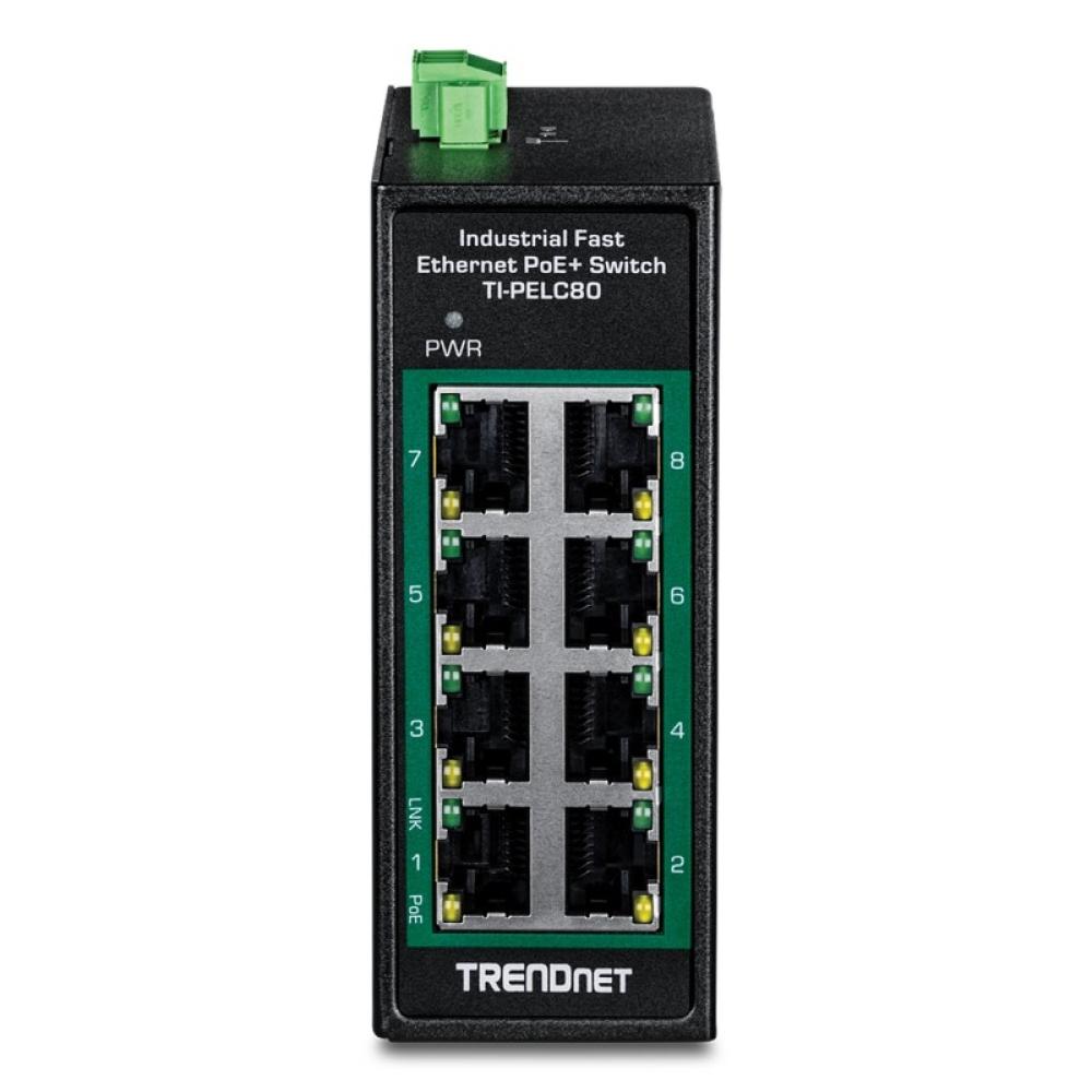 Trendnet - TI-PELC80 switch No administrado Fast Ethernet (10/100) Energía sobre Ethernet (PoE) Negro