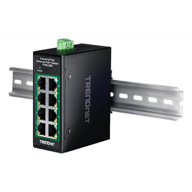 Trendnet - TI-PELC80 switch No administrado Fast Ethernet (10/100) Energía sobre Ethernet (PoE) Negro