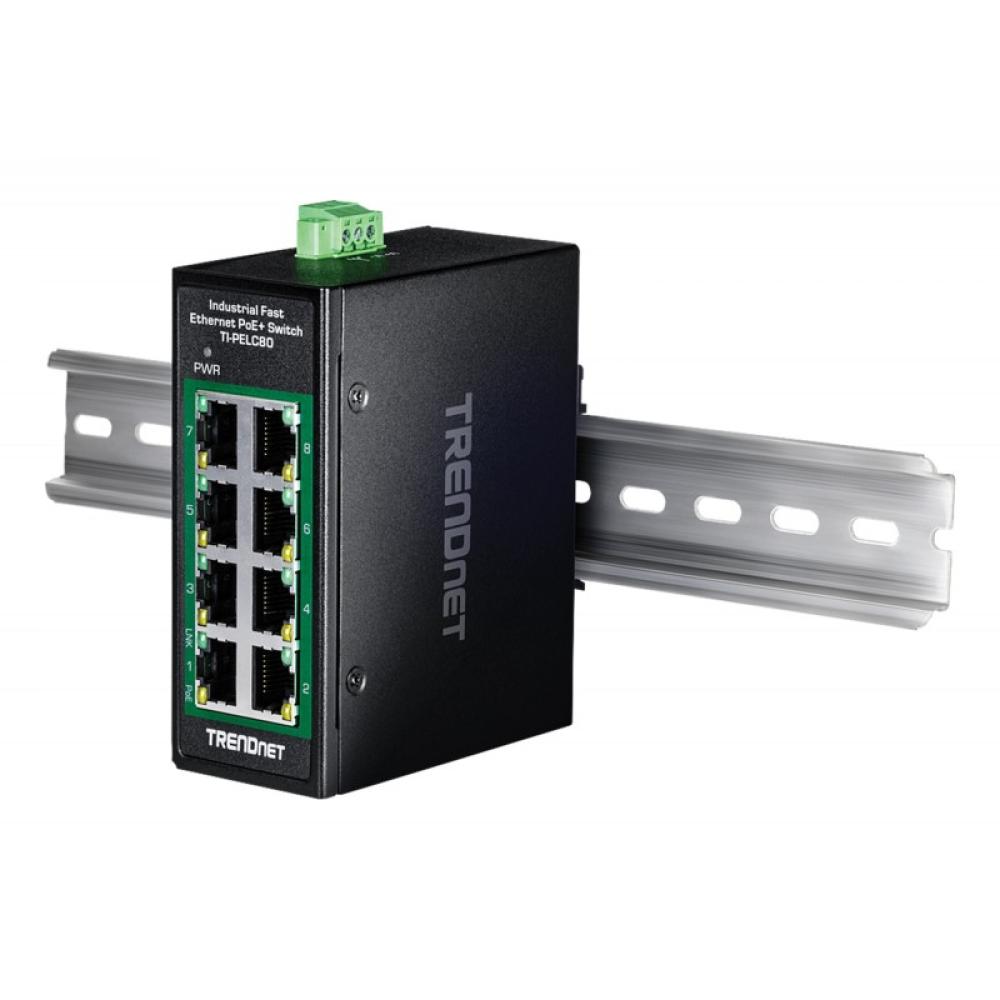 Trendnet - TI-PELC80 switch No administrado Fast Ethernet (10/100) Energía sobre Ethernet (PoE) Negro