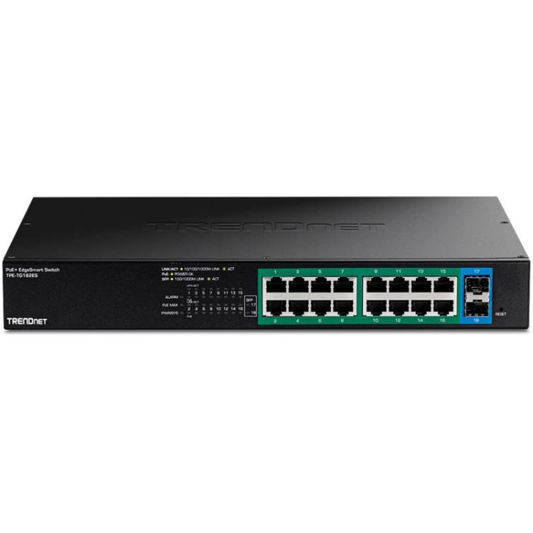 Trendnet - TPE-TG182ES switch Gestionado Gigabit Ethernet (10/100/1000) Energía sobre Ethernet (PoE) Negro