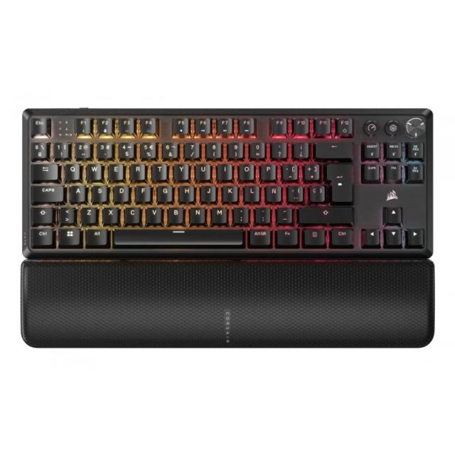 Corsair - K70 CORE TKL WIRELESS RGB teclado Juego RF inalámbrica + USB QWERTY Español Negro