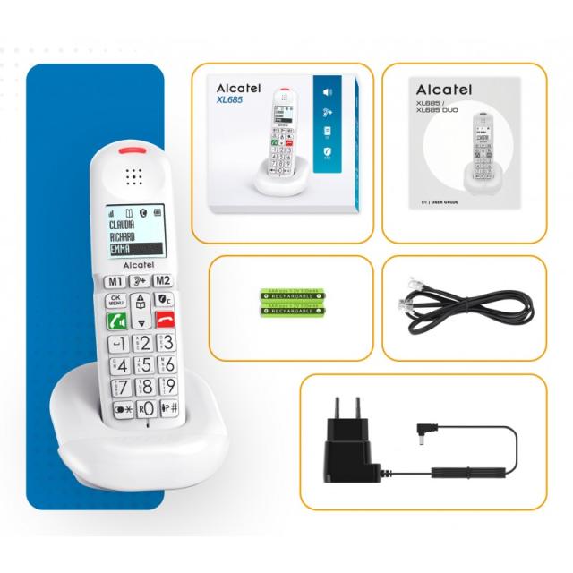 Alcatel - XL685 Duo EWE Teléfono analógico Identificador de llamadas Negro