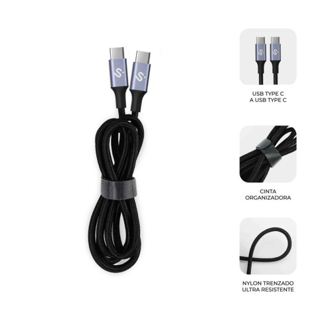 SUBBLIM - CABLE PLUS 100W C-C 1m BLACK