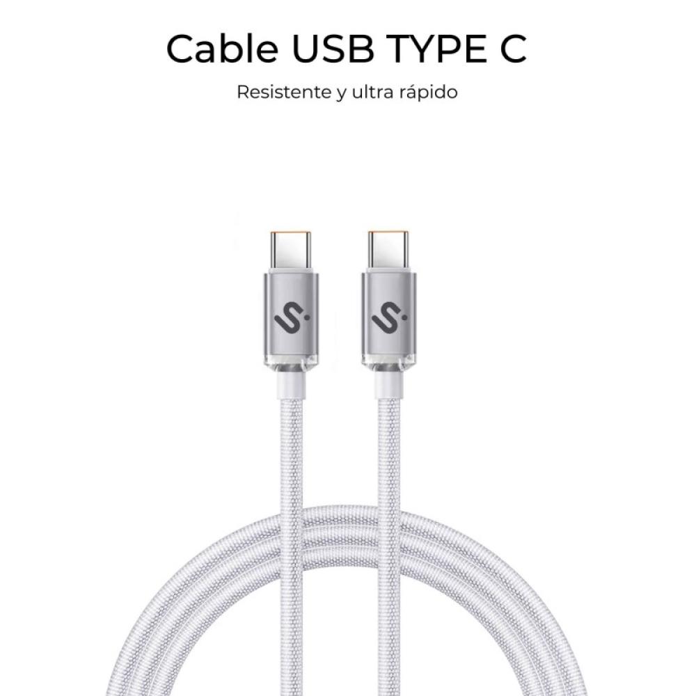 SUBBLIM - CABLE OPTIMUS 60W C-C 2m WHITE