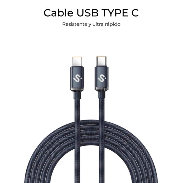 SUBBLIM - CABLE OPTIMUS 60W C-C 2m BLACK