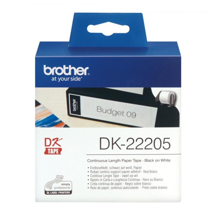 Brother - DK-22205 cinta para impresora de etiquetas Negro sobre blanco