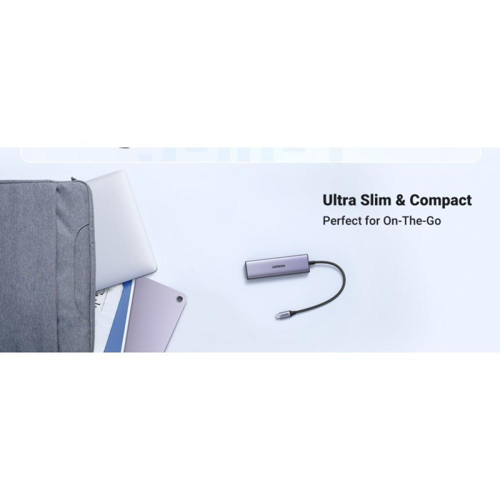 Ugreen - 20956A hub de interfaz USB Tipo C 5000 Mbit/s Plata