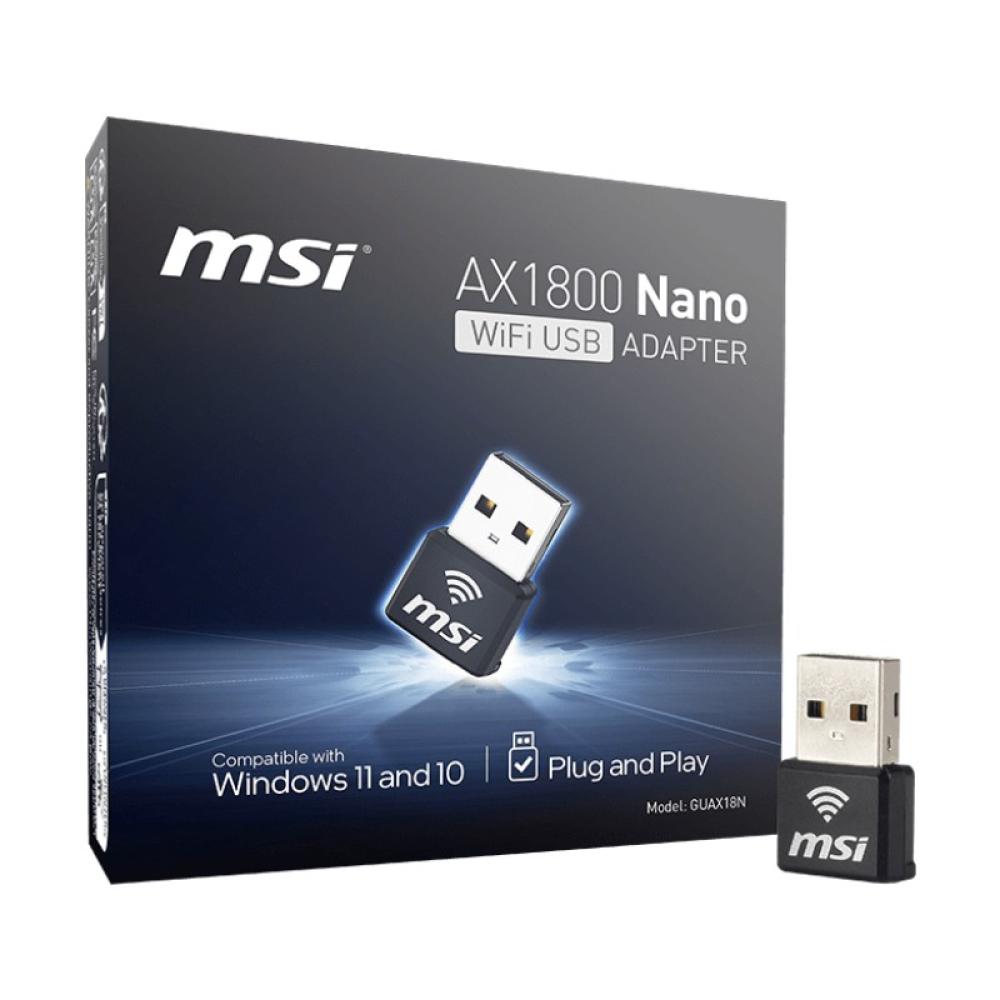 MSI - AX1800 Nano WiFi USB Adapter tarjeta y adaptador de interfaz USB 2.0