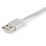 StarTech.com - Cable Trenzado de 1m USB a Lightning USB-C y Micro USB - Cable Cargador para Teléfono Móvil iPhone iPad Tablet