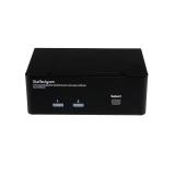 StarTech.com - Conmutador Switch KVM - 2 puertos USB 2.0 - Audio Vídeo DisplayPort 2 Monitores