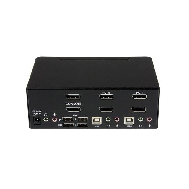 StarTech.com - Conmutador Switch KVM - 2 puertos USB 2.0 - Audio Vídeo DisplayPort 2 Monitores
