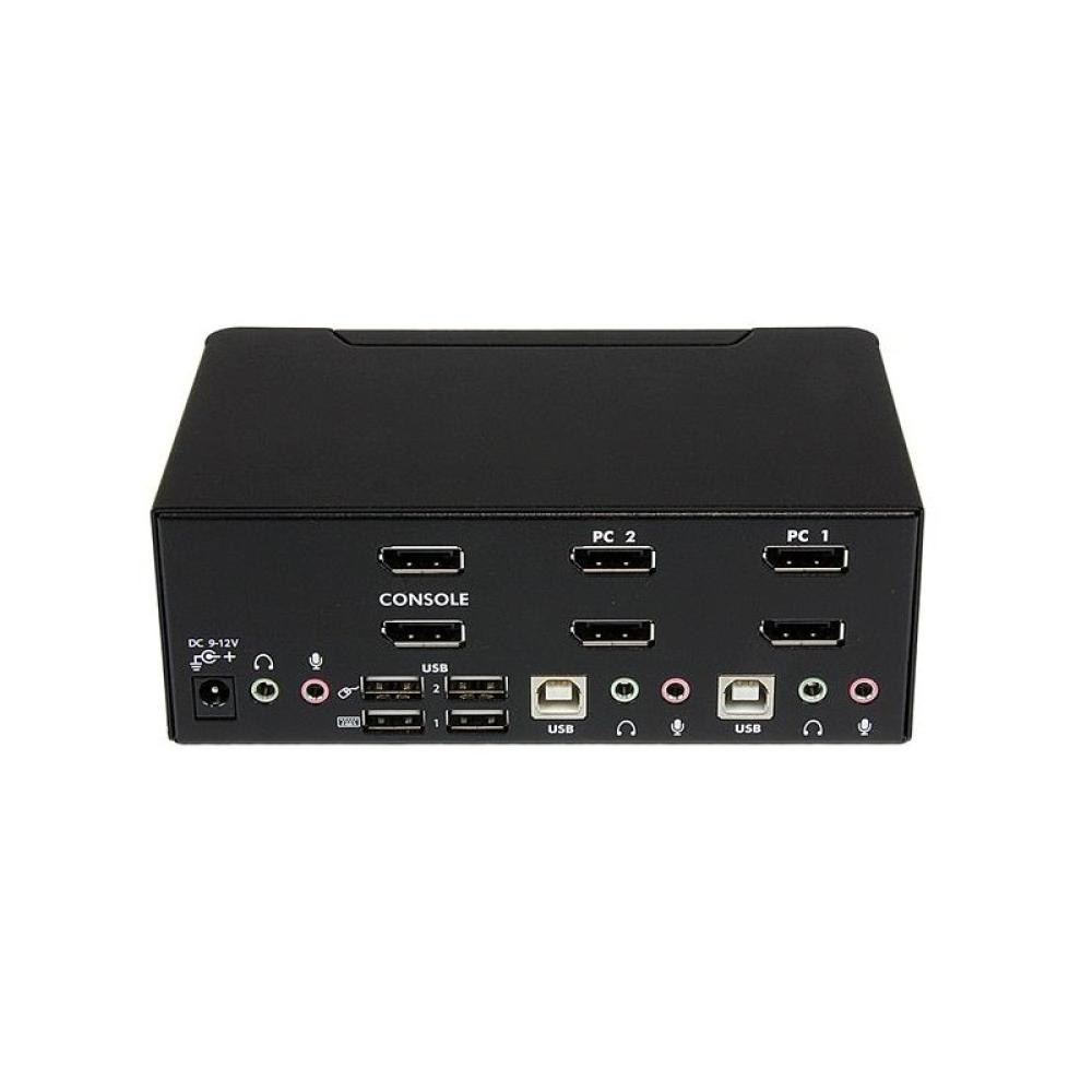 StarTech.com - Conmutador Switch KVM - 2 puertos USB 2.0 - Audio Vídeo DisplayPort 2 Monitores