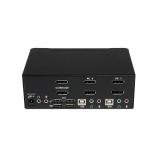 StarTech.com - Conmutador Switch KVM - 2 puertos USB 2.0 - Audio Vídeo DisplayPort 2 Monitores