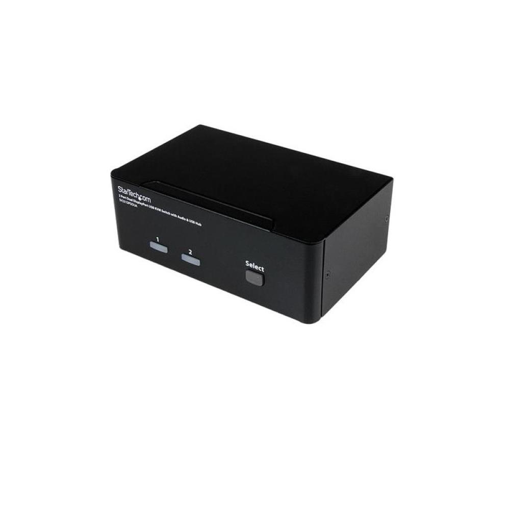 StarTech.com - Conmutador Switch KVM - 2 puertos USB 2.0 - Audio Vídeo DisplayPort 2 Monitores