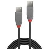Lindy - 36691 cable USB USB 2.0 0,5 m USB A Negro, Gris