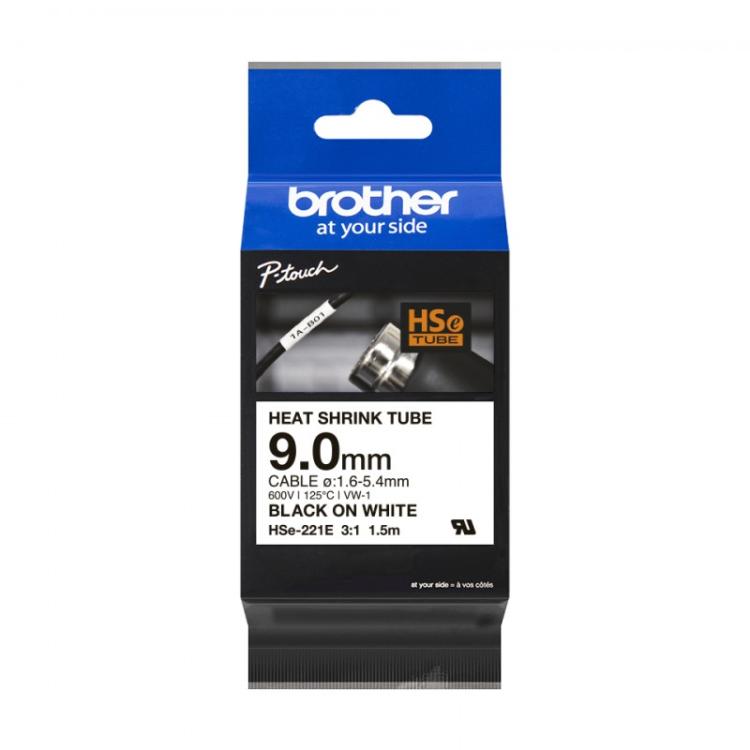 Brother - HSE-221E cinta para impresora de etiquetas Negro sobre blanco