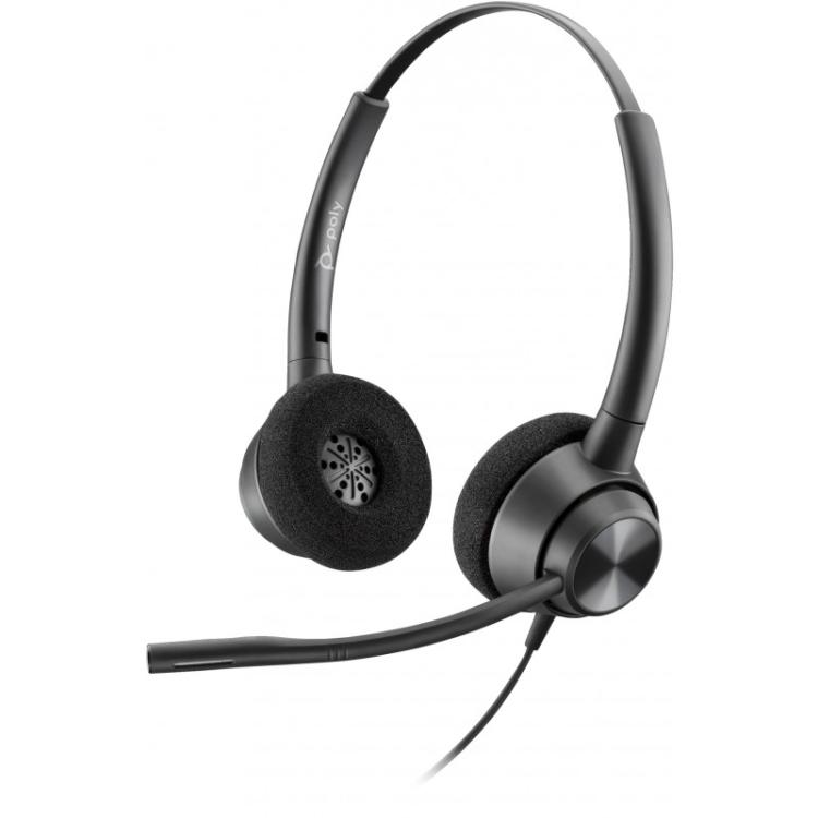 HP Poly - Auriculares binaurales Poly EncorePro 320 con desconexión rápida TAA