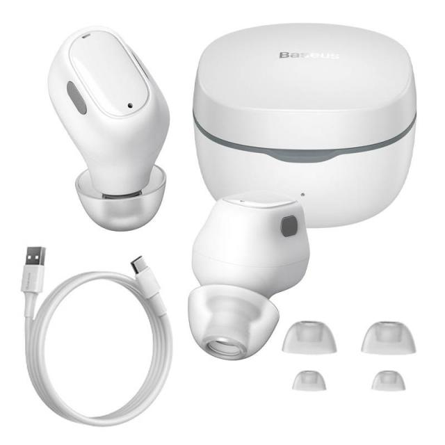 Baseus - WM01 Auriculares Inalámbrico Dentro de oído Llamadas/Música USB Tipo C Bluetooth Blanco