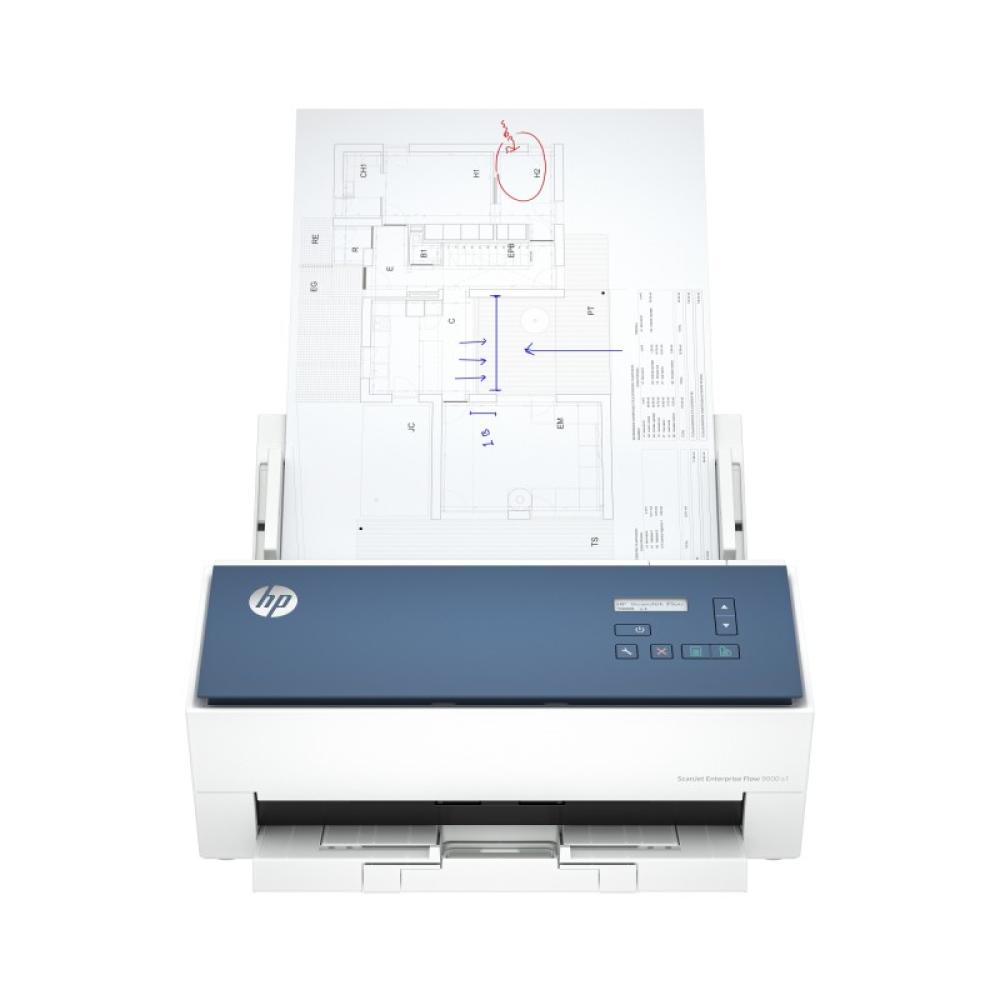 HP - ScanJet Enterprise Flow 9000 s1 Escáner alimentado con hojas 600 x 600 DPI A3 Azul, Blanco