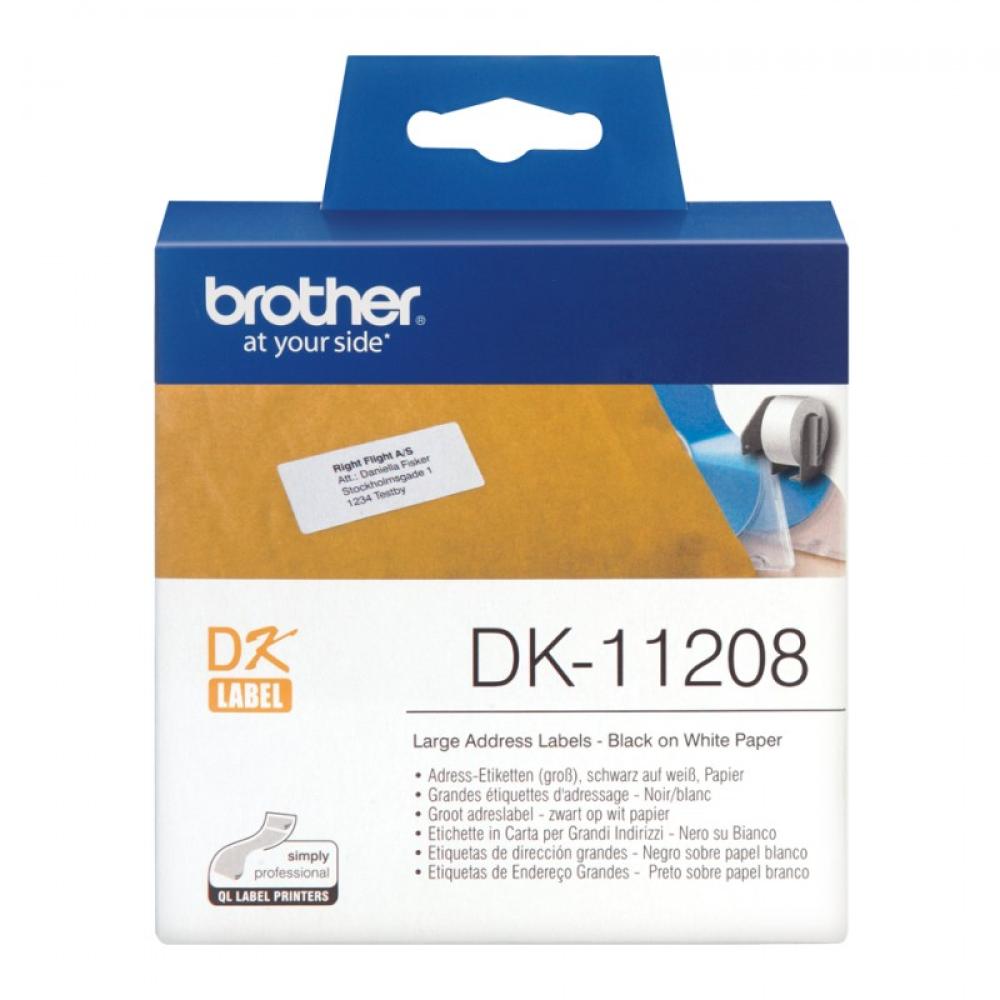 Brother - DK-11208 cinta para impresora de etiquetas Negro sobre blanco