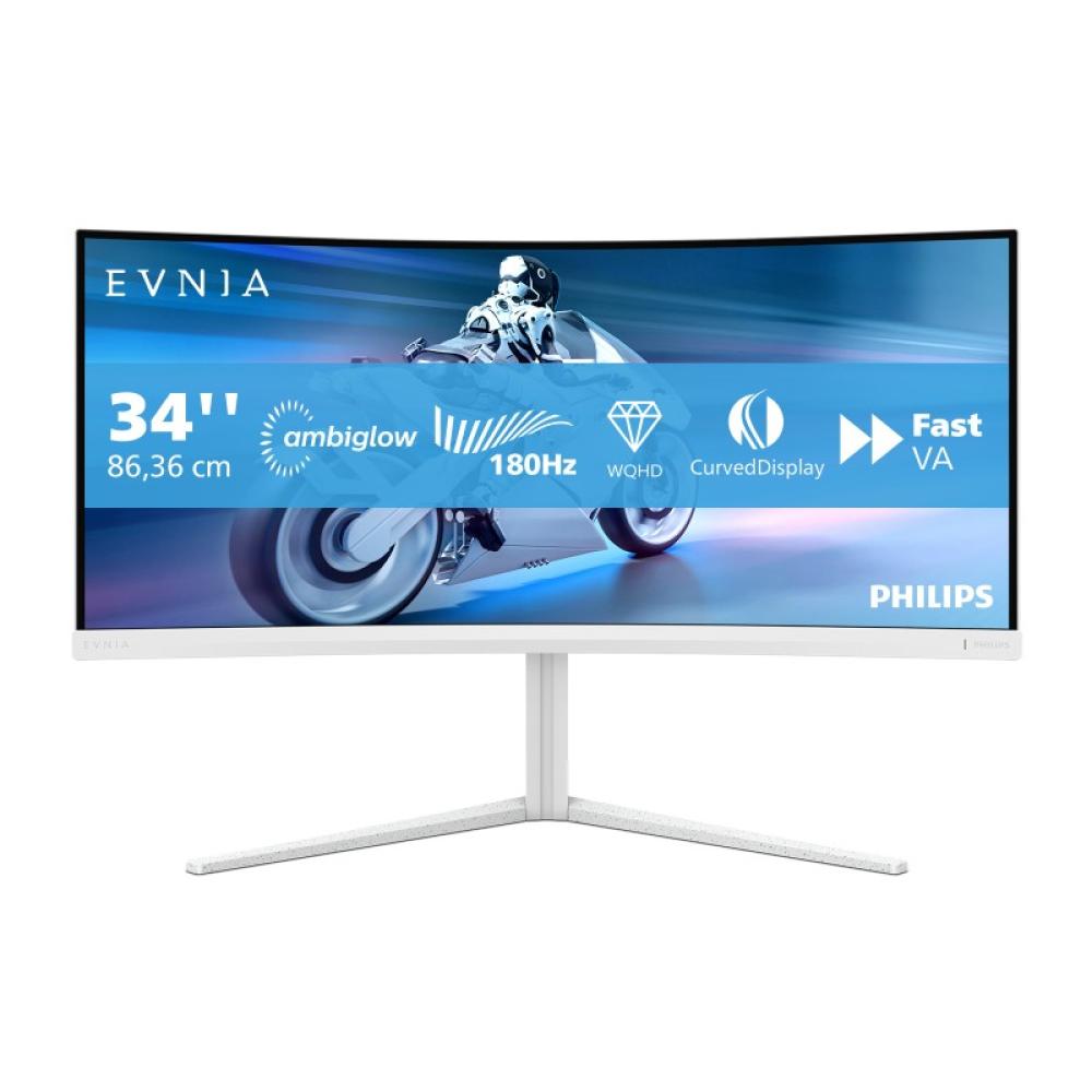 Philips - Evnia 5000 34M2C5501A/00 pantalla para PC 86,4 cm (34") 3440 x 1440 Pixeles Wide Quad HD LCD Blanco