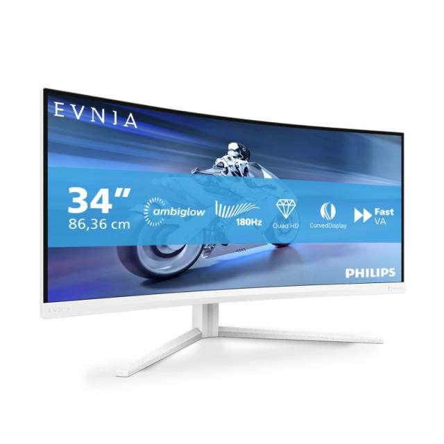 Philips - Evnia 5000 34M2C5501A/00 pantalla para PC 86,4 cm (34") 3440 x 1440 Pixeles Wide Quad HD LCD Blanco