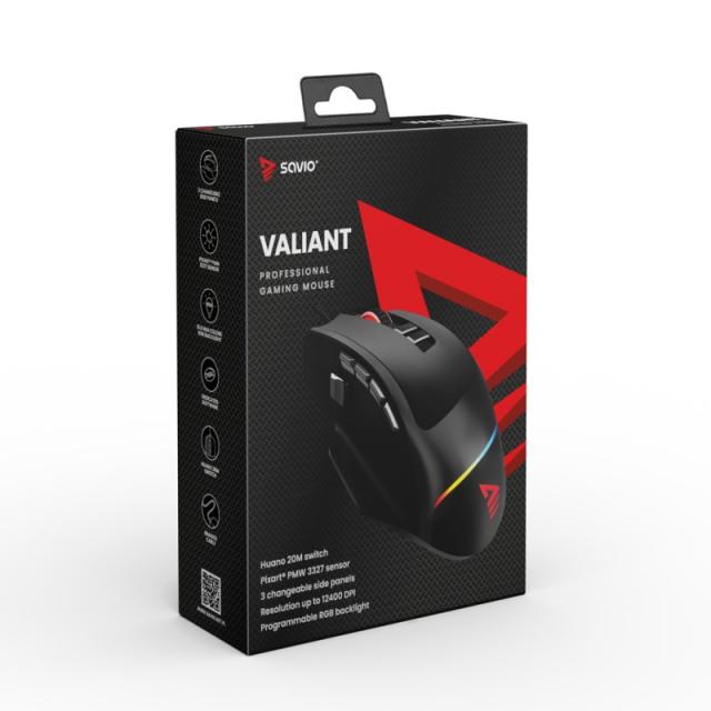 Savio - Valiant gaming mouse RGB Negro
