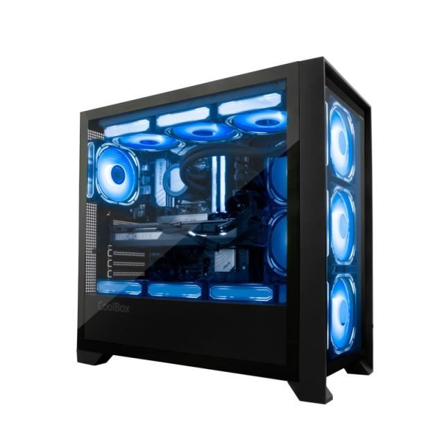 CoolBox - GAMING CAJA ATX GE2000 DUALVIEW USB-C 3.2 GEN1 + 4 VENT.ARGB FRONTAL CRISTAL/REJILLA