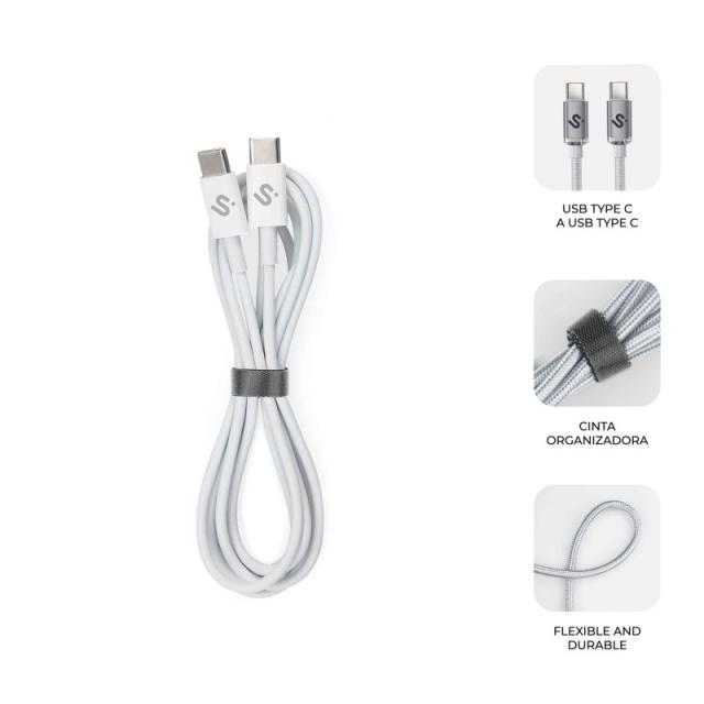 SUBBLIM - CABLE PLUS 100W C-C 2m WHITE