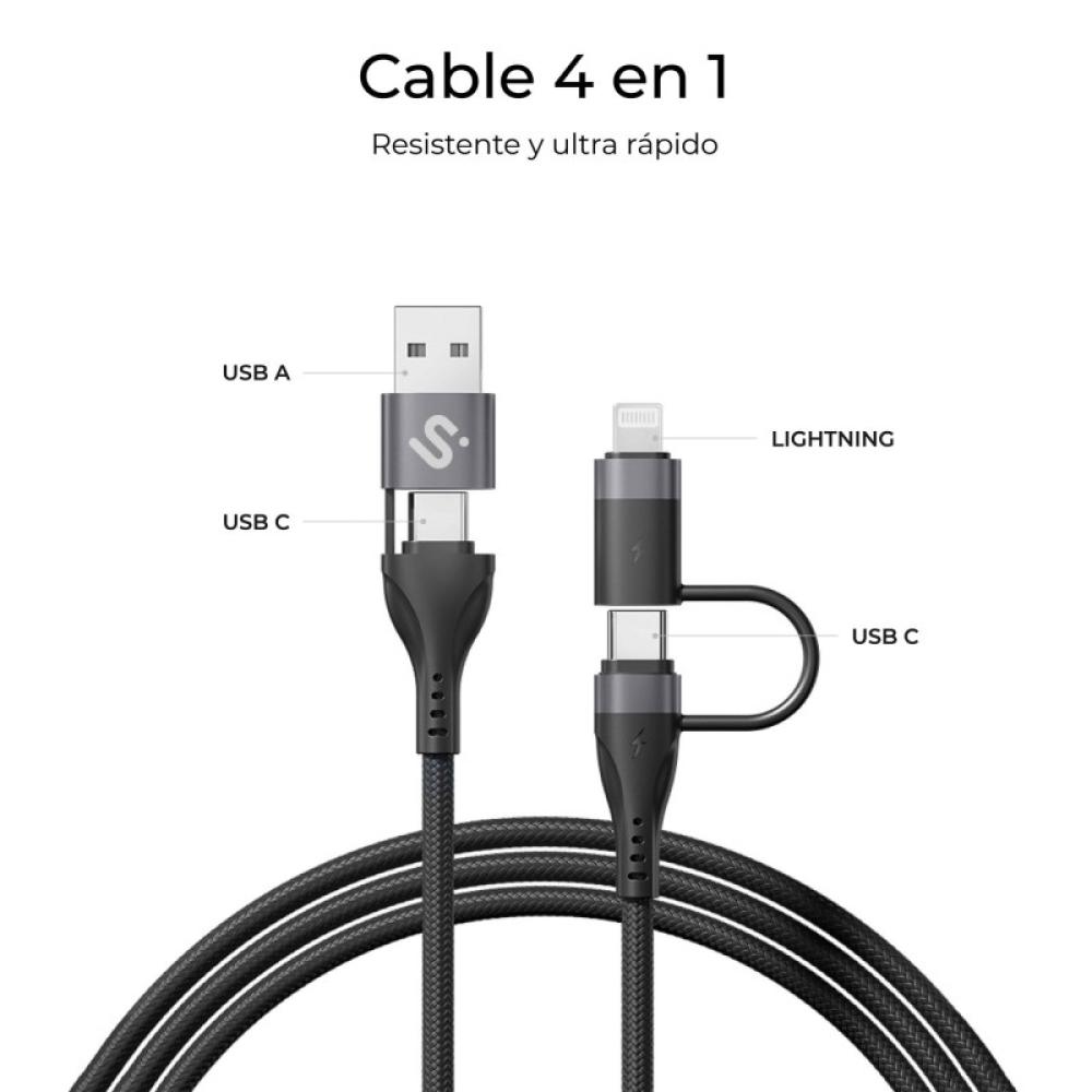 SUBBLIM - CABLE TOP 4IN1 60W C-C-L-A 1m