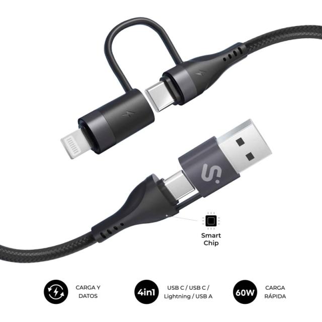 SUBBLIM - CABLE TOP 4IN1 60W C-C-L-A 1m