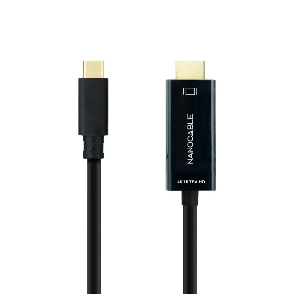 Nanocable - Cable Conversor USB-C a HDMI, USB-C/M – HDMI/M, Negro, 5 m