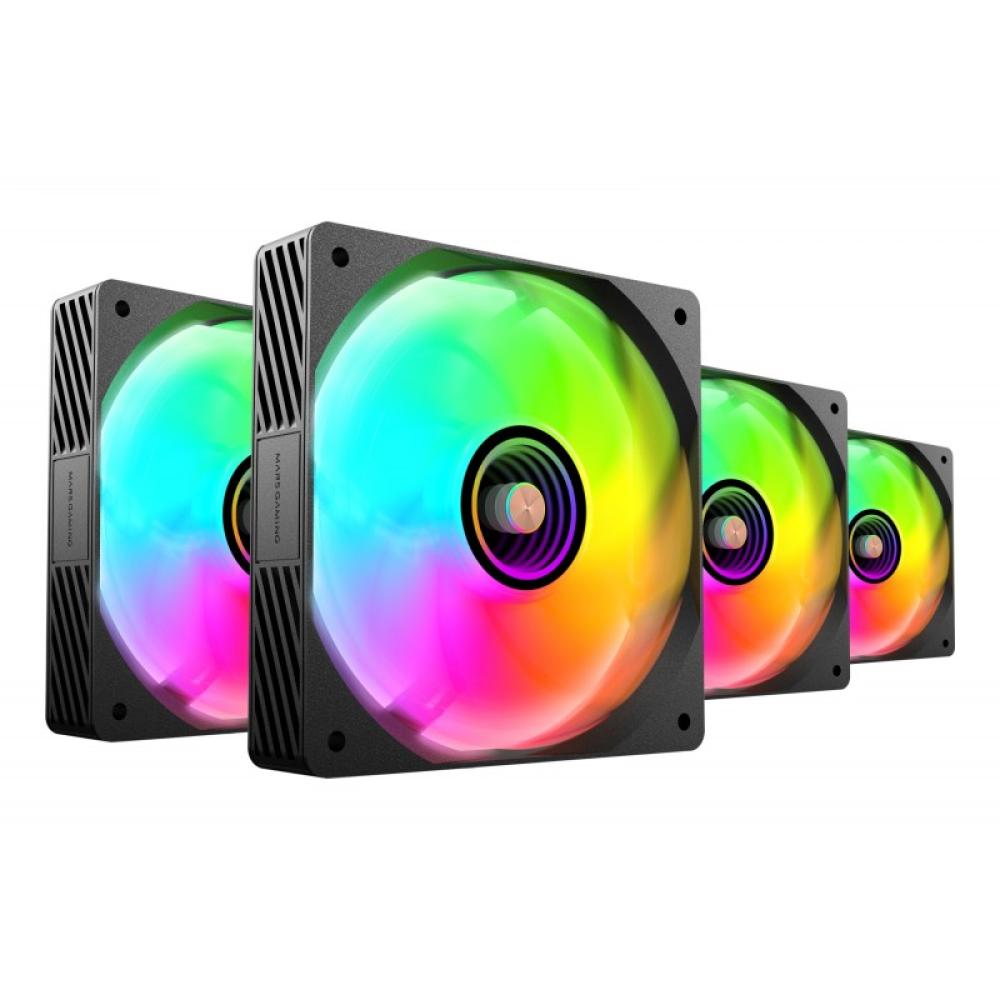 Mars Gaming - MFSI4KIT sistema de refrigeración para ordenador Carcasa del ordenador Ventilador 12 cm Negro