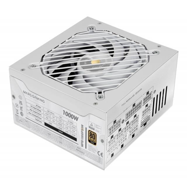 Mars Gaming - MPB1000PSIW unidad de fuente de alimentación 1000 W 24-pin ATX ATX Blanco